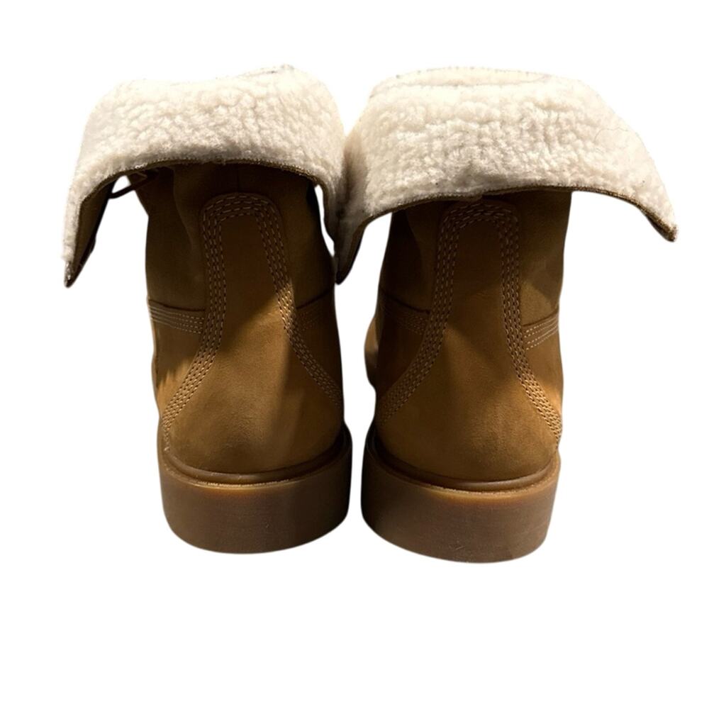 Timberland Linden Woods W/P Fleece Fold Down Women's Boots-Wheat Nubuck-Size:8.5 - Picture 5 of 13